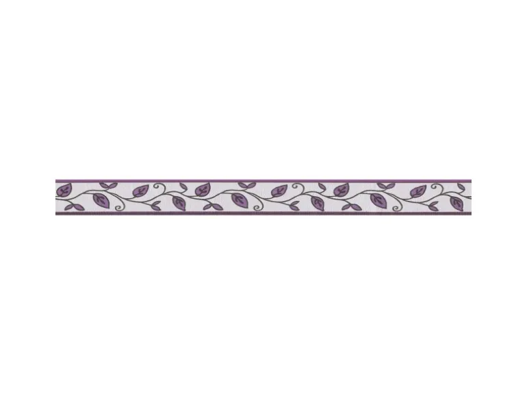 Bricoflor Selbstklebende Tapetenbordüre in Lila Blätter Bordüre Ideal für Küche und Badezimmer Florale Wandbordüre aus Vlies und Vinyl