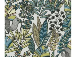 Bricoflor Skandinavische Tapete Bunt ausgefallene Vliestapete mit Blätter Muster Grafische Mustertapete Ideal für Wohnzimmer