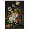 Bricoflor Stillleben Blumen Auf Schwarzem Hintergrund Gemälde Leinwandbild Mit Blumenstrauß Im Vintage Stil In 80 X 120 Cm