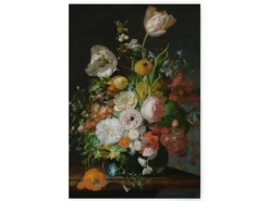 Bricoflor Stillleben Blumen Auf Schwarzem Hintergrund Gemälde Leinwandbild Mit Blumenstrauß Im Vintage Stil In 80 X 120 Cm