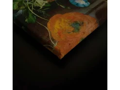 Bricoflor Stillleben Blumen Auf Schwarzem Hintergrund Gemälde Leinwandbild Mit Blumenstrauß Im Vintage Stil In 80 X 120 Cm