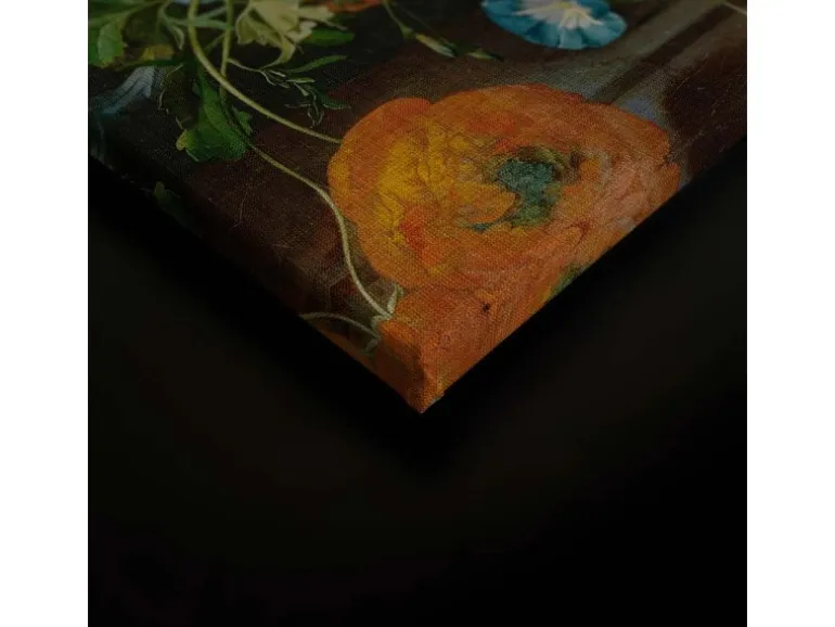 Bricoflor Stillleben Blumen Auf Schwarzem Hintergrund Gemälde Leinwandbild Mit Blumenstrauß Im Vintage Stil In 80 X 120 Cm