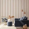 Bricoflor Streifentapete in Beige Tapete mit Blockstreifen Ideal fürs Wohnzimmer