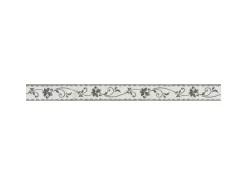 Bricoflor Tapete Französische Lilie Blumen Tapetenbordüre in Schwarz Weiß Ideal für Badezimmer und Küche Vintage Wand Bordüre Selbstklebend