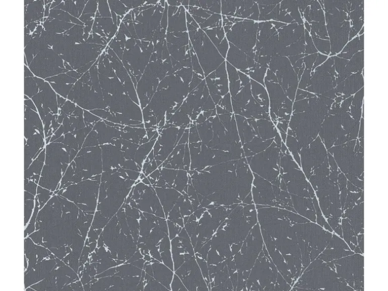 Bricoflor Tapete Grau mit Ästen Vliestapete in anthrazit Silber mit Metallic Effekt Vlies Mustertapete mit Bäumen für Schlafzimmer