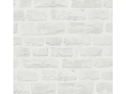 Bricoflor Tapete in Steinoptik Weiß Moderne Vliestapete in Mauer Optik Ideal für Badezimmer und Flur 3D Steintapete Hell