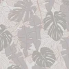 Bricoflor Tapete mit Monstera Graue Vliestapete mit Palmenblättern Tropische Mustertapete in Grau mit Kupfer Metallic Effekt