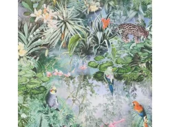 Bricoflor Tapete Mit Papagei In Dschungel Bunte Vliestapete Mit Regenwald Vlies Wandtapete Mit Kakadu Und Leopard Für Schlafzimmer