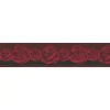 Bricoflor Tapeten Bordüre mit Rosen für Schlafzimmer Romantische Tapetenbordüre mit Rosenmuster aus Papier Florale Tapetenborte in Rot und Schwarz