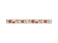 Bricoflor Tapetenbordüre mit Blumen für Schlafzimmer und Esszimmer Selbstklebende Bordüre in Rot und Beige Schmale Tapetenborte aus Vlies und Vinyl