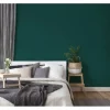 Bricoflor Uni Tapete in Petrol Einfarbige Vliestapete in Textil Optik in Dunkelgrün Moderne Vlies Wandtapete in Smaragdgrün für Wohnzimmer