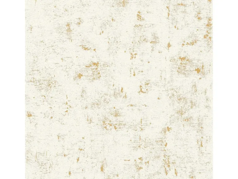 Bricoflor Vintage Tapete in Weiß und Gold Putzoptik Tapete im Shabby Chic Abwaschbare Vinyl Vliestapete für Badezimmer und Flur