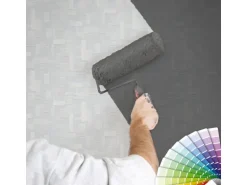 Bricoflor Vlies Mustertapete mit Struktur Uni Tapete Schlicht mit Muster aus Vinyl überstreichbar Vlies Strukturtapete zum überstreichen für Flur