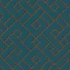 Bricoflor Vliestapete in Petrol Gold Art Deco Tapete Der 20er Jahre für Schlaf und Wohnzimmer Vlies Mustertapete Asiatisch mit Geometrischem Muster