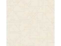 Bricoflor Vliestapete Weiß Creme Ideal für Badezimmer und Schlafzimmer Weiße Tapete Geometrische Muster Hoch Waschbeständig