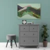 Bricoflor Wandbild Grün Abstrakt Leinwandbild Berge In Neonfarben Modernes Bild Für Wohnzimmer Und Schlafzimmer In 90 X 60 Cm