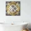 Bricoflor Wandbild Im Orientalischen Stil Marokkanisches Leinwand Bild Im Fliesen Stil Ideal Für Küche Und Schlafzimmer Leinwandbild In Grau Und Gold