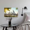 Bricoflor Wandbild Mit Skyline Von Frankfurt Stadt Leinwandbild Ideal Für Küche Und Büro Moderne Canvas Leinwand Im Querformat Auf Keilrahmen