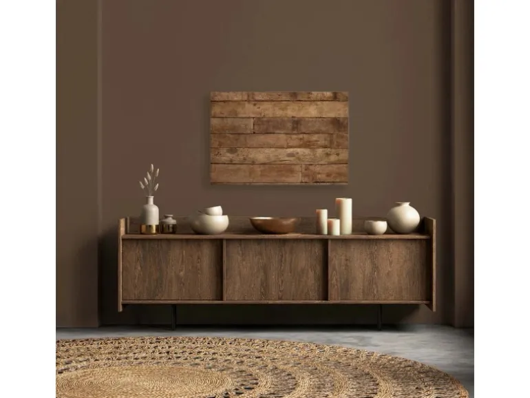 Bricoflor Wandbild Rustikal Braun Leinwandbild In Holzoptik 90 X 60 Cm Bild Mit Eiche Im Landhausstil Ideal Für Wohnzimmer