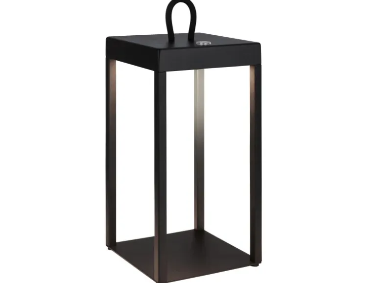 Brilo LED Laterne Luca Touch Dimmbar IP44 Spritzwassergeschützt Schwarz