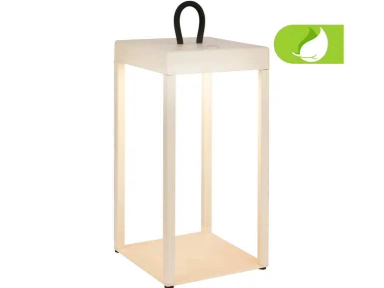 Brilo LED Laterne Luca Touch Dimmbar IP44 Spritzwassergeschützt Beige