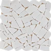 Bruchmosaikmatte Carrara Polygonal Weiß 30,5 cm x 30,5 cm