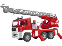 Bruder Spielzeug MAN TGA Feuerwehr mit Drehleiter Licht und Sound