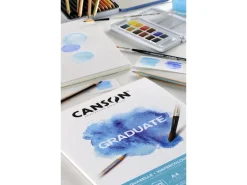 CANSON Graduate Aquarellpapier Fein A4 Naturweiß 20 Blatt