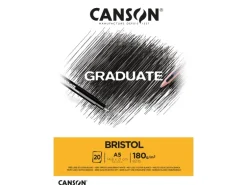 CANSON Graduate Bristol Papier sehr glatt A5 Hellweiß 20 Blatt