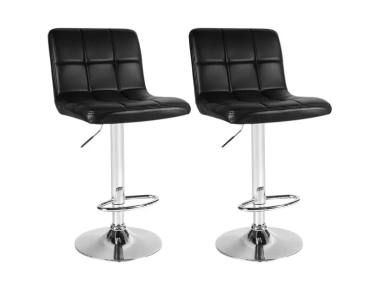 CCLIFE 2er Set Barhocker Hocker Höhenverstellbar 62cm-82cm Schwarz