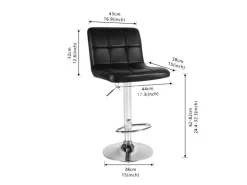 CCLIFE 2er Set Barhocker Hocker Höhenverstellbar 62cm-82cm Schwarz