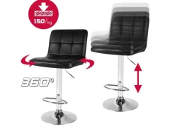 CCLIFE 2er Set Barhocker Hocker Höhenverstellbar 62cm-82cm Schwarz