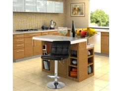 CCLIFE 2er Set Barhocker Hocker Höhenverstellbar 62cm-82cm Schwarz