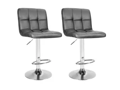 CCLIFE 2er Set Barhocker Hocker Höhenverstellbar 62cm-82cm Grau