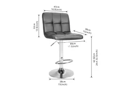 CCLIFE 2er Set Barhocker Hocker Höhenverstellbar 62cm-82cm Grau