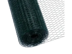 CCLIFE Hühnerzaun Geflügelnetz 45mm Maschenweite 100cm Höhe 25m Länge PVC-Beschichtet Grün