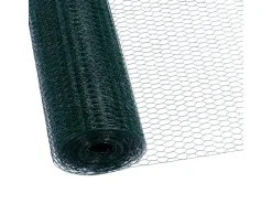 CCLIFE Hühnerzaun Geflügelnetz 45mm Maschenweite 100cm Höhe 50m Länge PVC-Beschichtet Grün