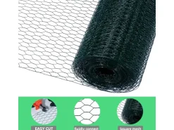 CCLIFE Hühnerzaun Geflügelnetz 45mm Maschenweite 100cm Höhe 50m Länge PVC-Beschichtet Grün
