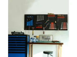 CCLIFE Werkzeugwand Lochwand 4 tlg Inkl. 52-Teiligem Metall Werkzeuglochwand Vier Teile 160 x 60 x 2 cm Erweiterbar Zubehör Wandregal