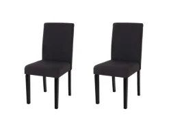 CHEFGASTRO Esszimmerstuhl 2er-Set Klassisch & Zeitlos 90x43x56cm Sitzhöhe 45cm Textil Dunkle Beine Schwarz