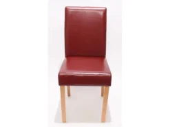 CHEFGASTRO Esszimmerstuhl 4er-Set Klassisch & Zeitlos 90x43x56cm Sitzhöhe 45cm Leder Rot Helle Beine