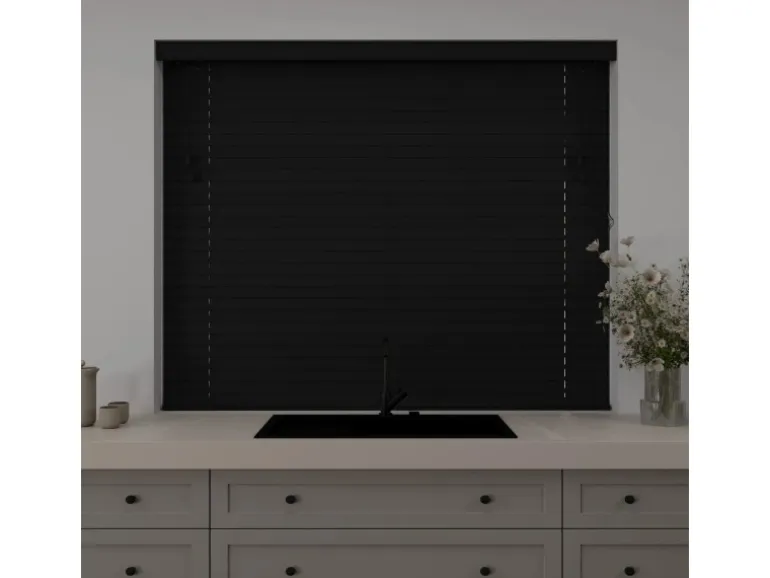 Cocoon Home Concepts Holz Jalousien 110 x 175 50mm Lamellen Schwarz