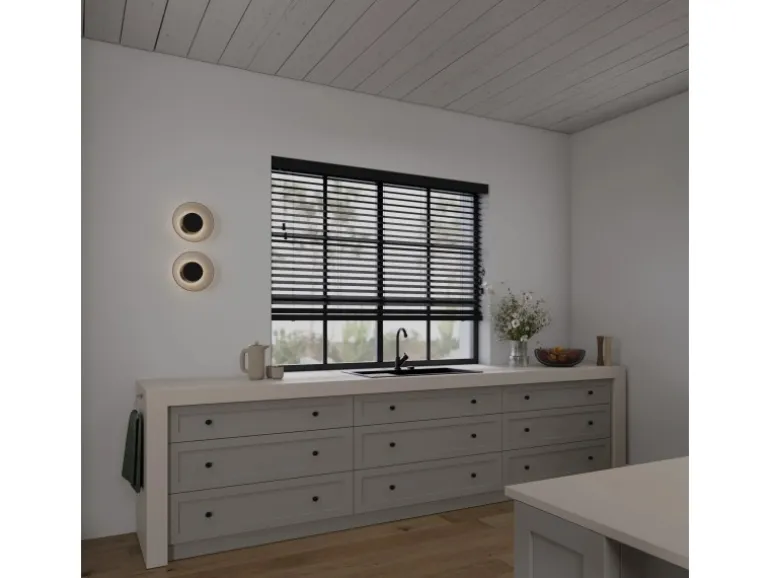 Cocoon Home Concepts Holz Jalousien 100 x 130 50mm Lamellen Schwarz