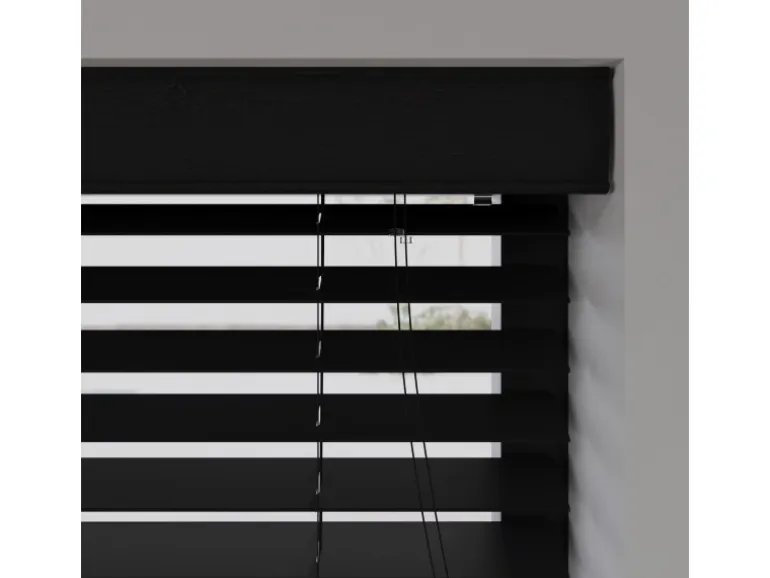 Cocoon Home Concepts Holz Jalousien 210 x 240 50mm Lamellen Schwarz