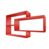 Coemo Wandregal KARO 104x20x59cm aus Holz in Rot Wandregal KARO 104x20x59cm aus Holz in Rot