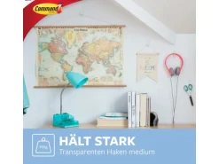 Command Haken-Set Mittelgroß Transparent 6 Stück
