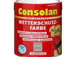Consolan Wetterschutzfarbe Steingrau Seidenglänzend 2,5 l