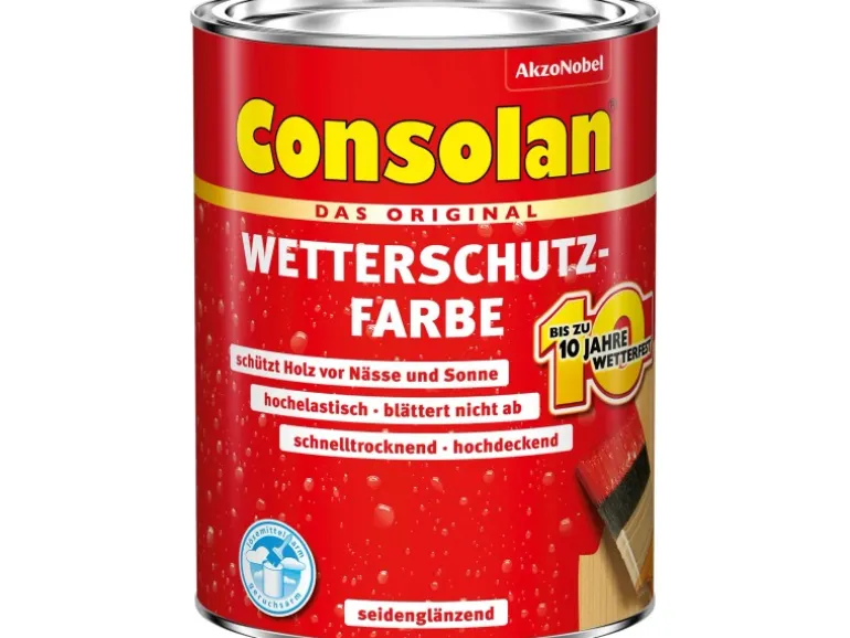 Consolan Wetterschutzfarbe Kaffeebraun Seidenglänzend 2,5 l