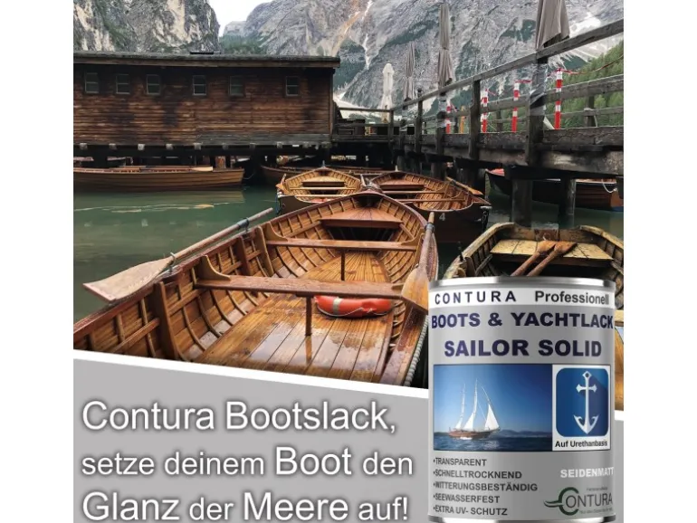 Contura Boots & Yachtlack Bootslack Holzlack Hartlack Klarlack 2,5 Liter Seidenmatt