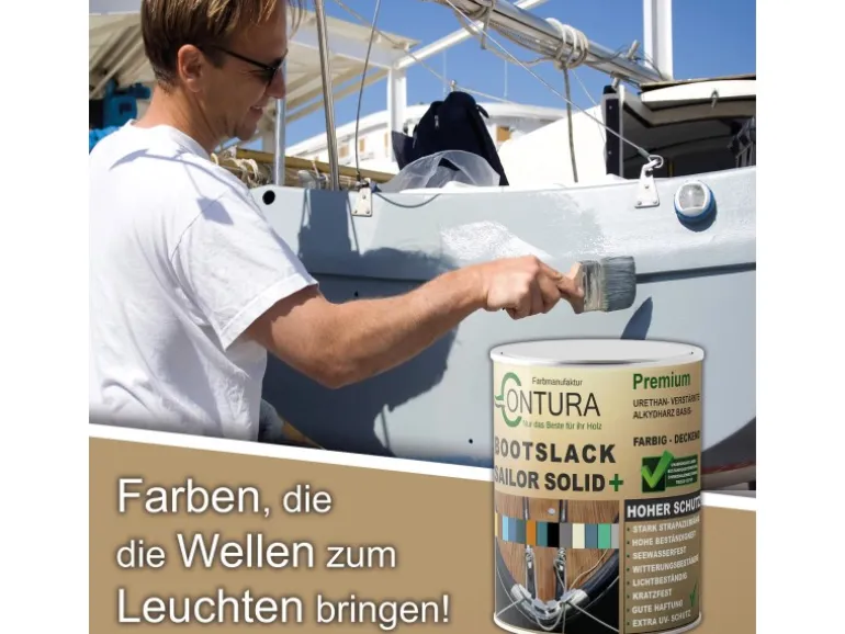 Contura Bootslack Farbig Yacht Buntlack Metall Holz GFK Boot Glänzend 2,5 Liter Dunkelbraun RAL 8017 Analog